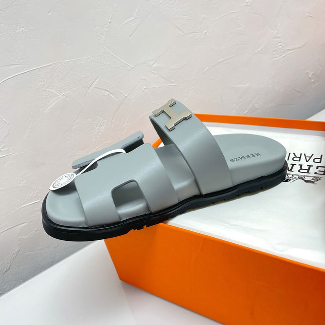 CHYPRE SANDAL PASTEL BLUE LAMBSKIN WITH H BUCKLE