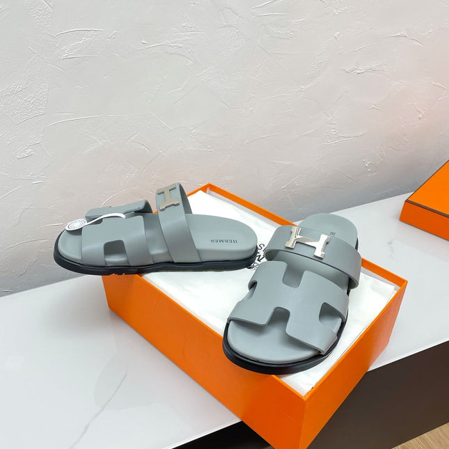 CHYPRE SANDAL PASTEL BLUE LAMBSKIN WITH H BUCKLE