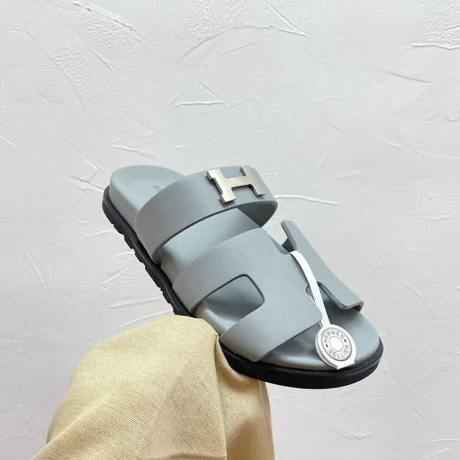 CHYPRE SANDAL PASTEL BLUE LAMBSKIN WITH H BUCKLE