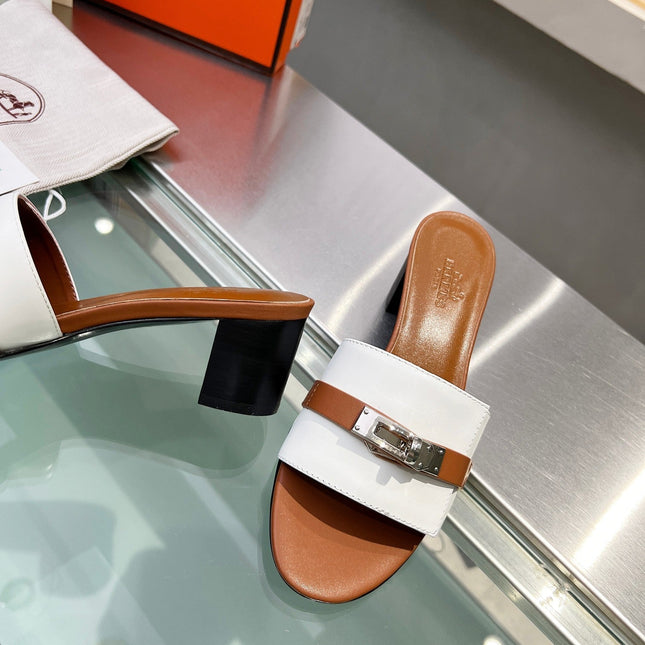 GIGI 50 SANDAL TAWNY MIX WHITE CALFSKIN