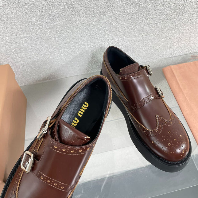 Baroque Thick-Soled Oxford Shoes Walnut Calfskin