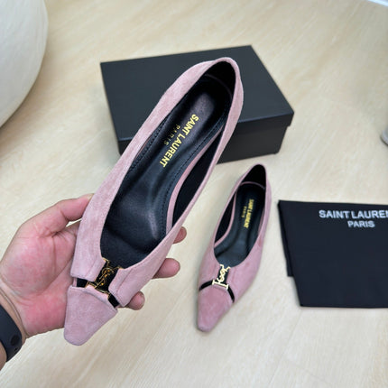 BABYLONE BALLET FLAT IN LIGHT PINK SUEDE