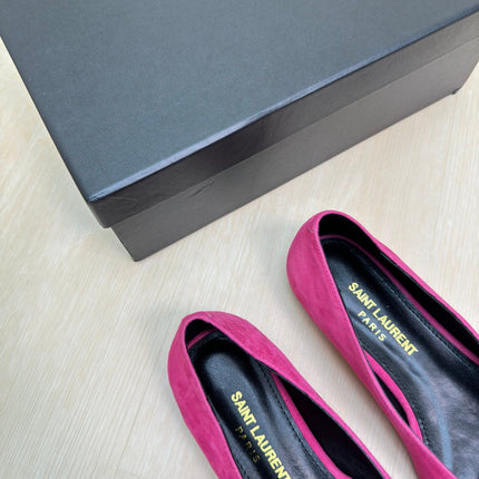 BABYLONE BALLET FLAT IN BRIGHT PINK SUEDE