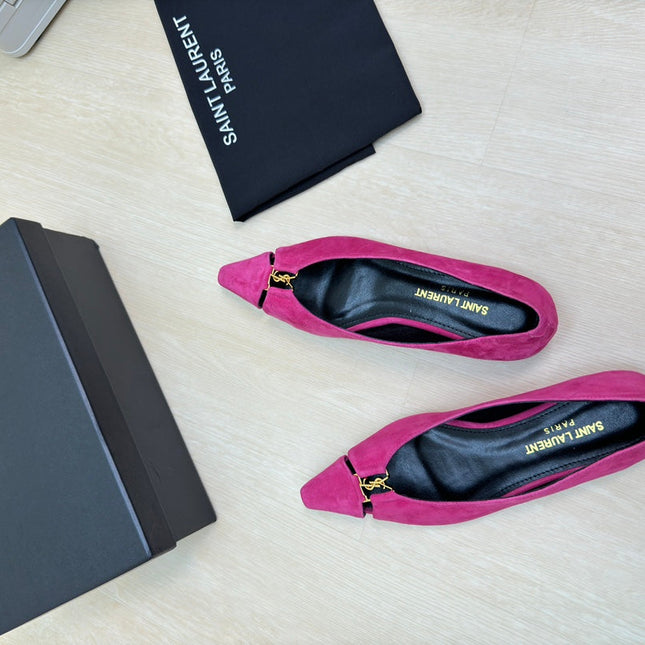 BABYLONE BALLET FLAT IN BRIGHT PINK SUEDE