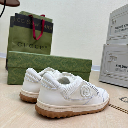 GG INTERLOCKING G SNEAKER WHITE BEIGE CALFSKIN AND FABRIC