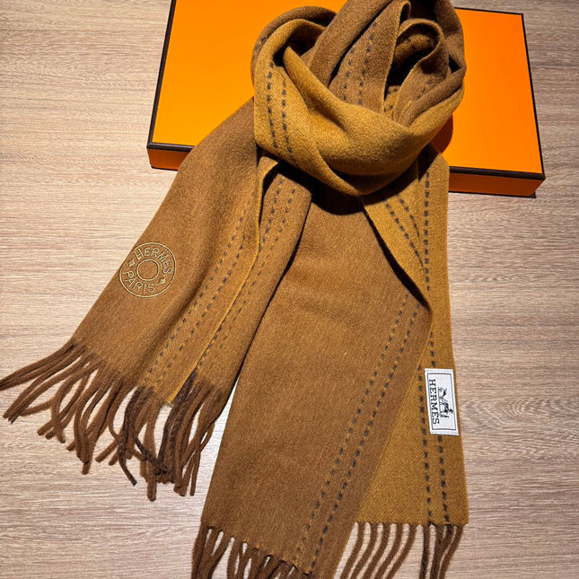 UNIE BRODEE MUFFLER 200 CM IN BRONZE BROWN CASHMERE