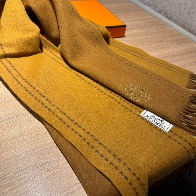UNIE BRODEE MUFFLER 200 CM IN BRONZE BROWN CASHMERE