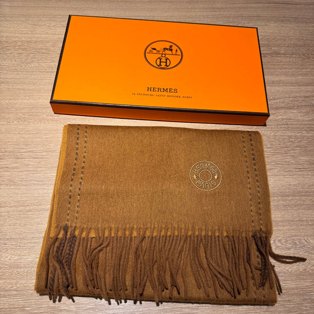 UNIE BRODEE MUFFLER 200 CM IN BRONZE BROWN CASHMERE