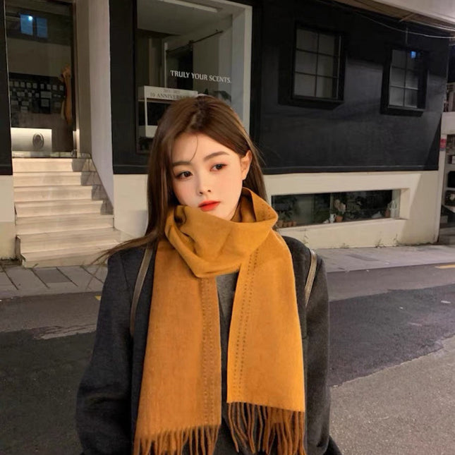 UNIE BRODEE MUFFLER 200 CM IN BRONZE BROWN CASHMERE