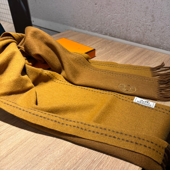 UNIE BRODEE MUFFLER 200 CM IN BRONZE BROWN CASHMERE
