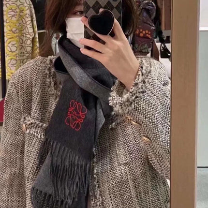 SCARF 180 CM IN DARK GRAY CASHMERE 407384