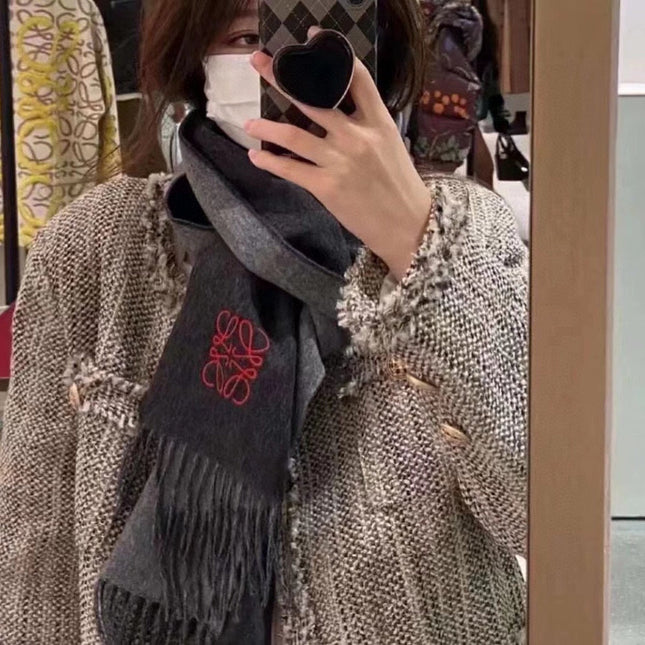SCARF 180 CM IN DARK GRAY CASHMERE 407384