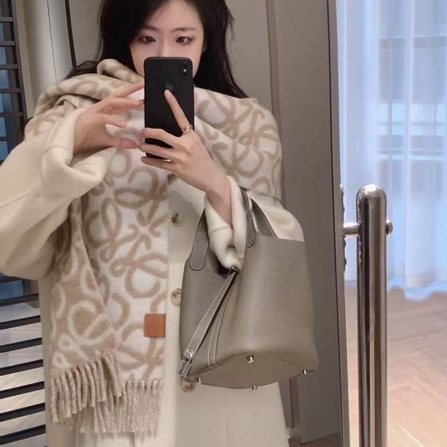 ANAGRAM 200 CM SCARF IN BEIGE MIX WHITE ALPACA AND WOOL 411851