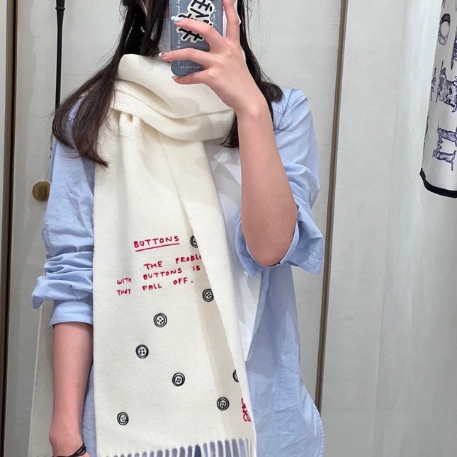 SCARF 180 CM IN WHITE CASHMERE 413881