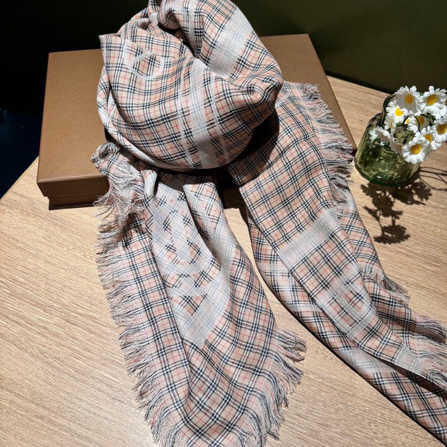 BBR SCARF 130 CM IN SILK MIX WOOL 481155