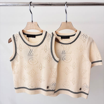 LV 25 T- Shirt and Tank Top Champagne Cream Wool 232733