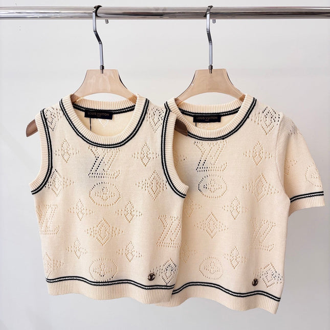 LV 25 T- Shirt and Tank Top Champagne Cream Wool 232733