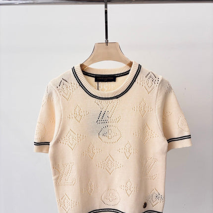 LV 25 T- Shirt and Tank Top Champagne Cream Wool 232733
