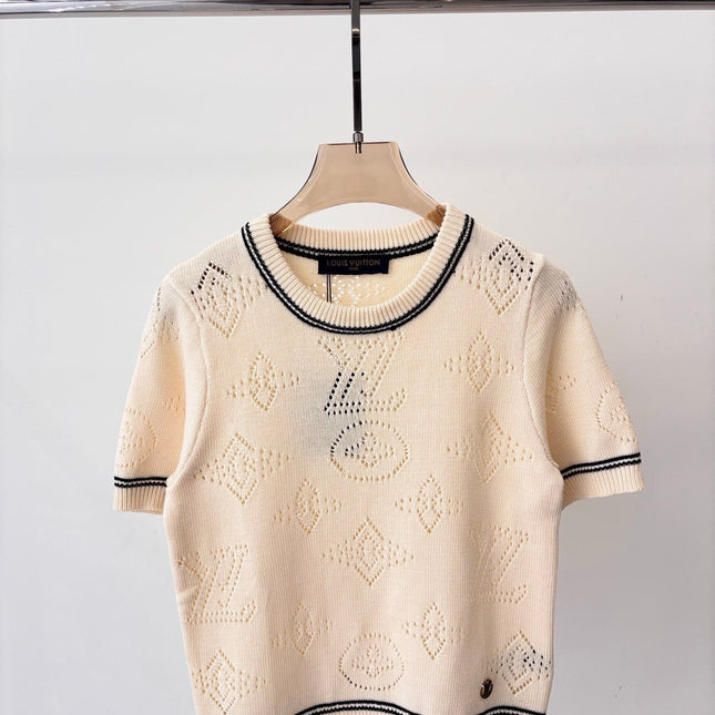 LV 25 T- Shirt and Tank Top Champagne Cream Wool 232733