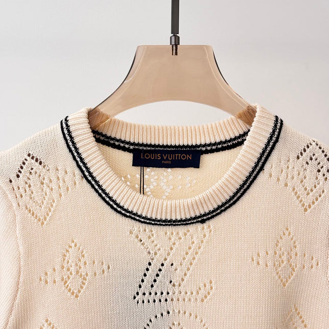 LV 25 T- Shirt and Tank Top Champagne Cream Wool 232733