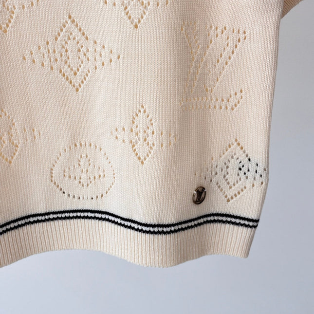LV 25 T- Shirt and Tank Top Champagne Cream Wool 232733