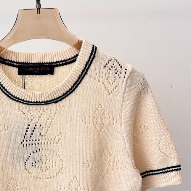 LV 25 T- Shirt and Tank Top Champagne Cream Wool 232733