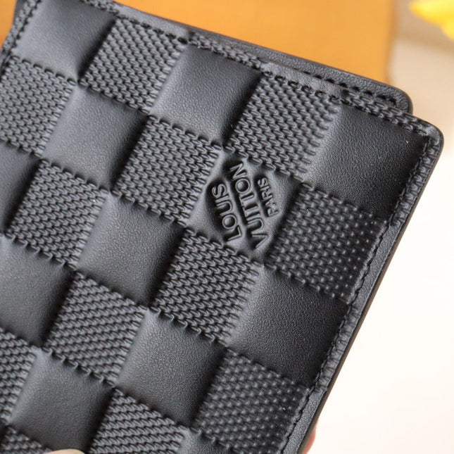 LV 25S SLENDER WALLET 11 IN BLACK DAMIER INFINI CALFSKIN