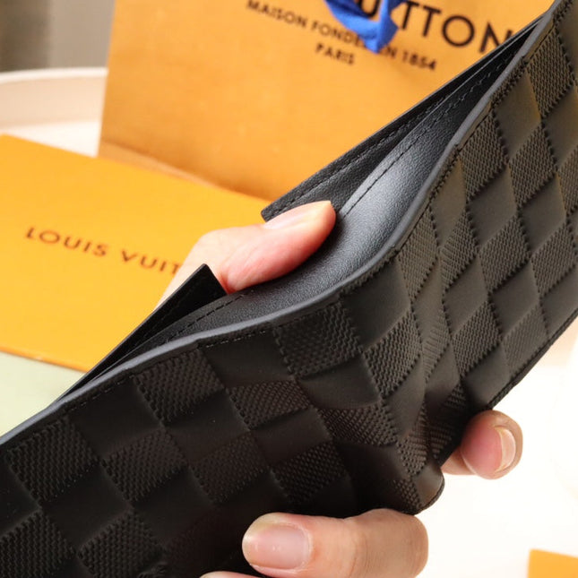 LV 25S SLENDER WALLET 11 IN BLACK DAMIER INFINI CALFSKIN