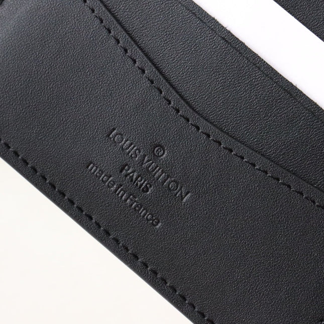 LV 25S SLENDER WALLET 11 IN BLACK DAMIER INFINI CALFSKIN