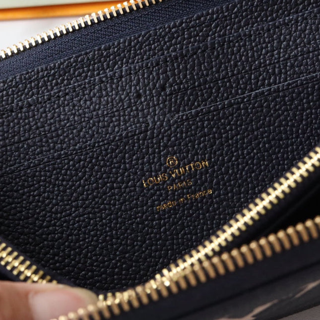 LV MONOGRAM LONG WALLET 20 IN BLACK AND CREAM GRAINED CALFSKIN