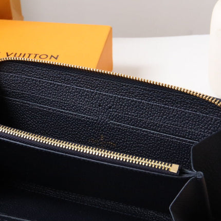 LV MONOGRAM LONG WALLET 20 IN BLACK AND CREAM GRAINED CALFSKIN