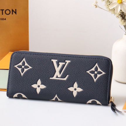 LV MONOGRAM LONG WALLET 20 IN BLACK AND CREAM GRAINED CALFSKIN
