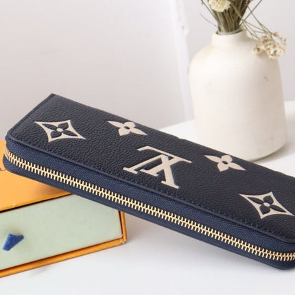 LV MONOGRAM LONG WALLET 20 IN BLACK AND CREAM GRAINED CALFSKIN