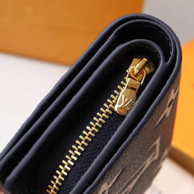 CLEA WALLET 12CM BLACK LARGE MONOGRAM EMPREINTE LEATHER