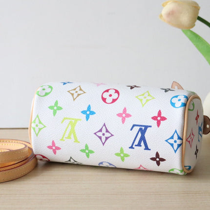 EAST WEST 15 BAG IN WHITE MIX COLORFUL CALFSKIN