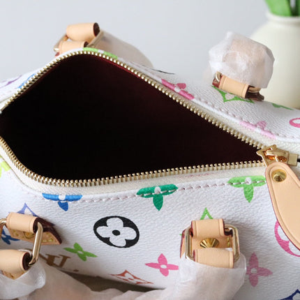 EAST WEST 15 BAG IN WHITE MIX COLORFUL CALFSKIN