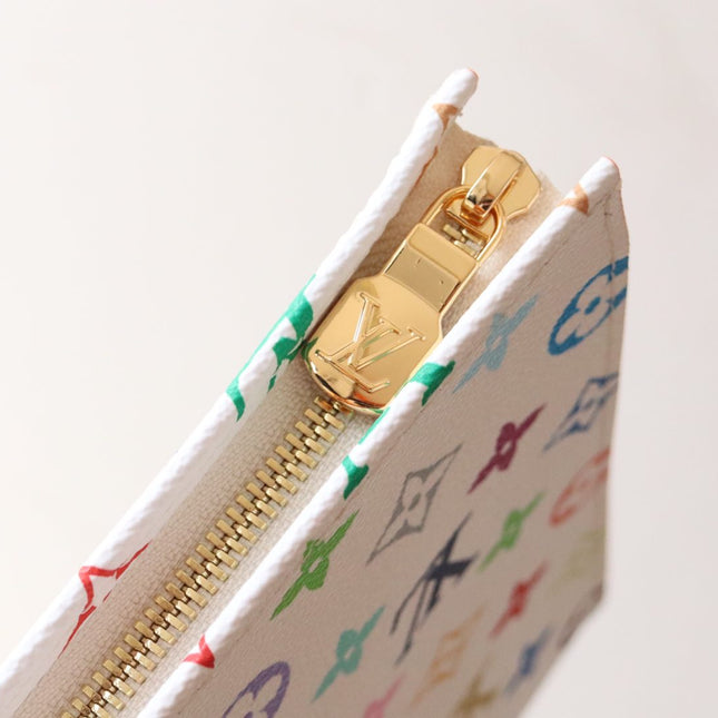 TOILETRY POUCH 25 IN WHITE MIX COLORFUL CALFSKIN