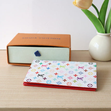 DOLL PASSPORT WALLET IN WHITE MIX COLORFUL CALFSKIN