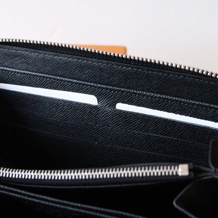 ZIPPY WALLET 19 IN BLACK MIX COLORFUL CALFSKIN