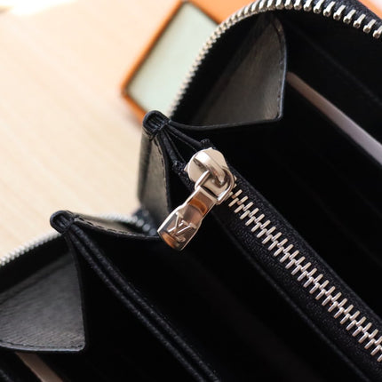 ZIPPY WALLET 19 IN BLACK MIX COLORFUL CALFSKIN