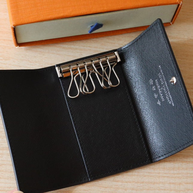 ROSALIE WALLET 12 IN BLACK MIX COLORFUL CALFSKIN
