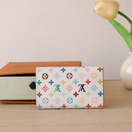 ROSALIE WALLET 12 IN WHITE MIX COLORFUL CALFSKIN