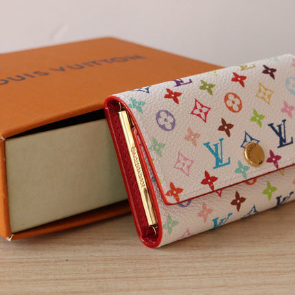ROSALIE WALLET 12 IN WHITE MIX COLORFUL CALFSKIN