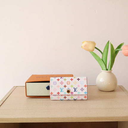 ROSALIE WALLET 12 IN WHITE MIX COLORFUL CALFSKIN