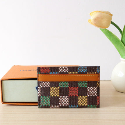 POCKET ORGANIZER CARD HOLDER 11 IN COLORFUL DAMIER EBENE CANVAS