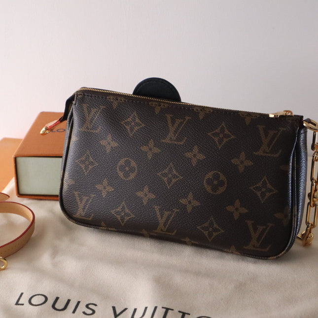 PANDA POCHETTE BAG 22 IN BROWN MONOGRAM COATED CANVAS