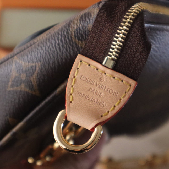 PANDA POCHETTE BAG 22 IN BROWN MONOGRAM COATED CANVAS