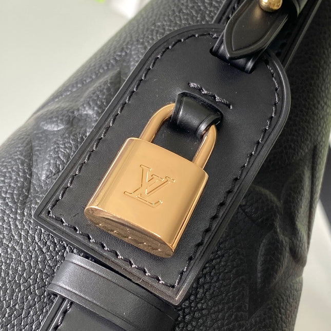 ALL IN BB 18 IN BLACK EMBOSSED COWHIDE GOLD LOCK