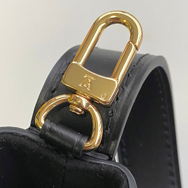 ALL IN BB 18 IN BLACK EMBOSSED COWHIDE GOLD LOCK