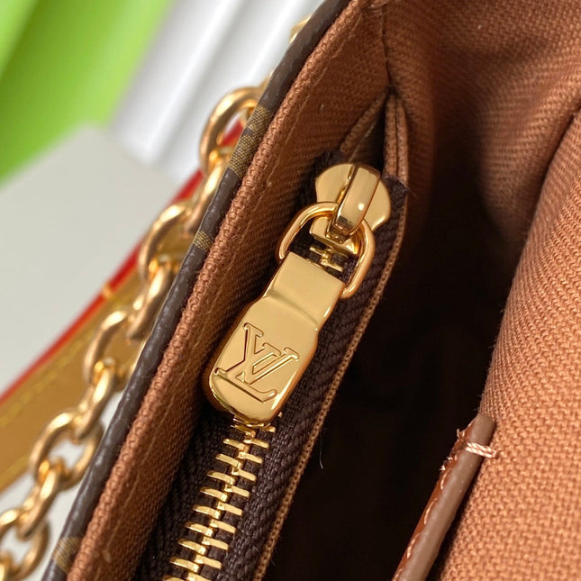 WALLET ON CHAIN IVY 23.5 IN BROWN MONOGRAM CANVAS GOLD LOCK
